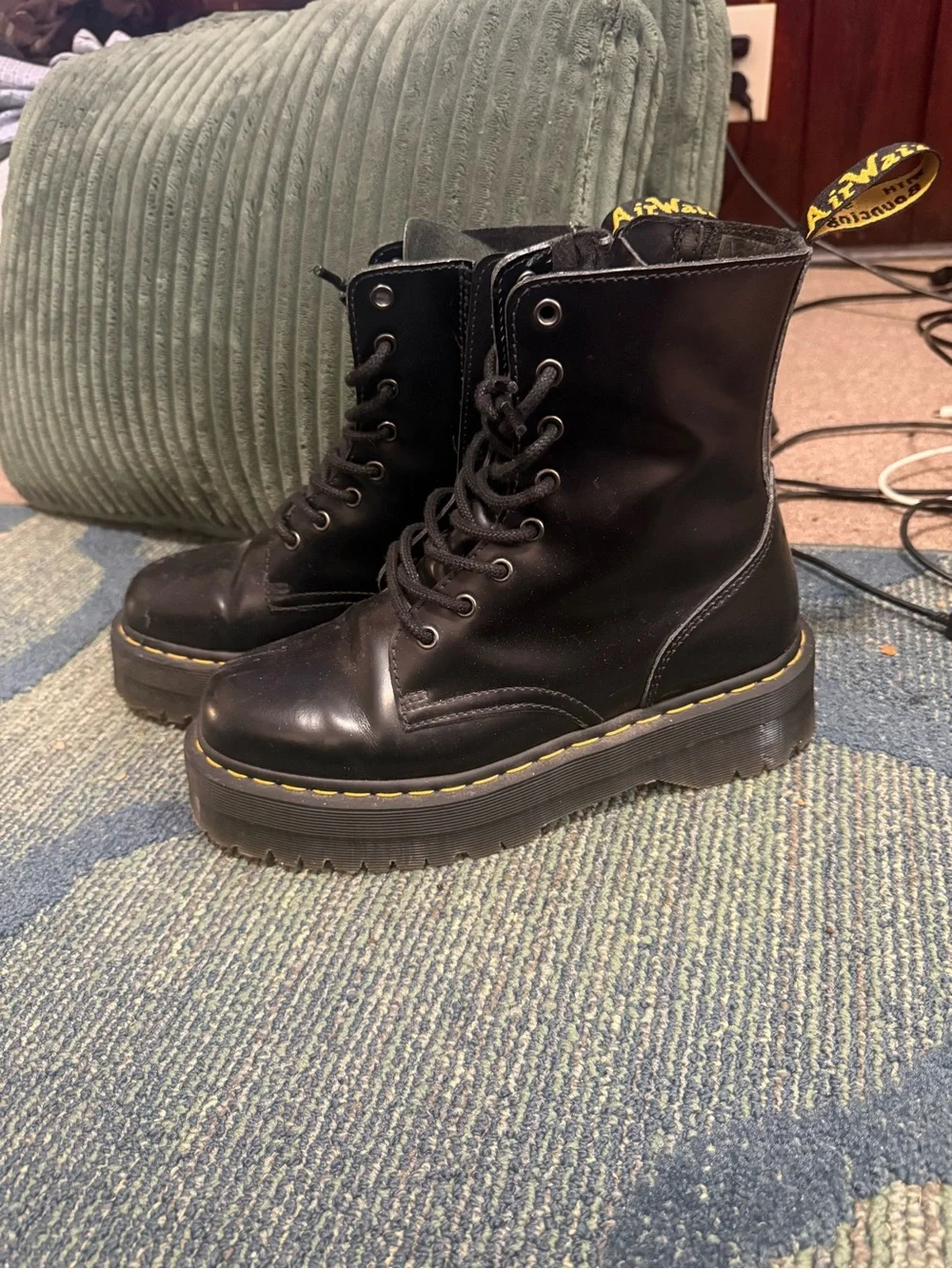Dr. Martens Jadon Platform Boots Black Leather Men’s Size 9 No Original Box